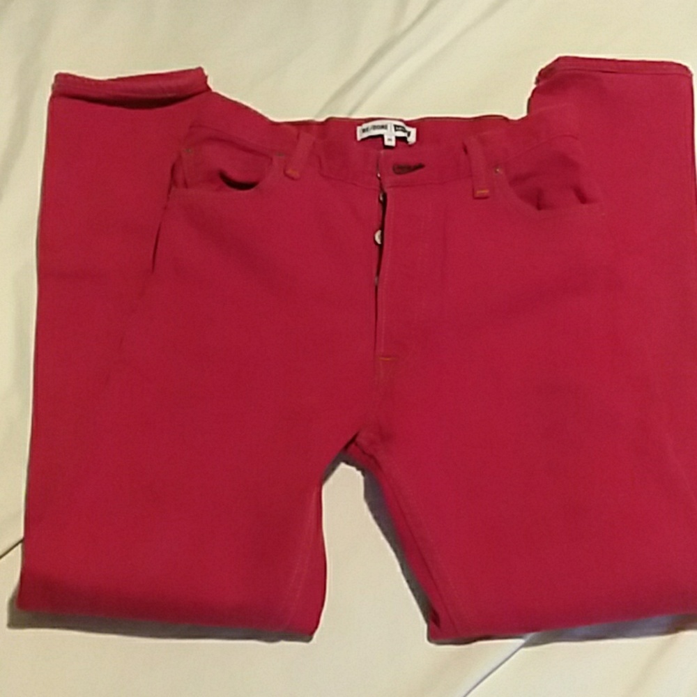 RE/DONE red straight leg Jeans 26